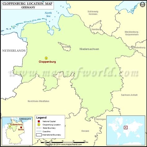 cloppenburg en el mapa de alemania